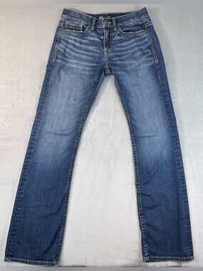 BKE Aiden Jeans Women’s 28x32 Blue Denim Straight Mid Rise Stretch NWOT straight